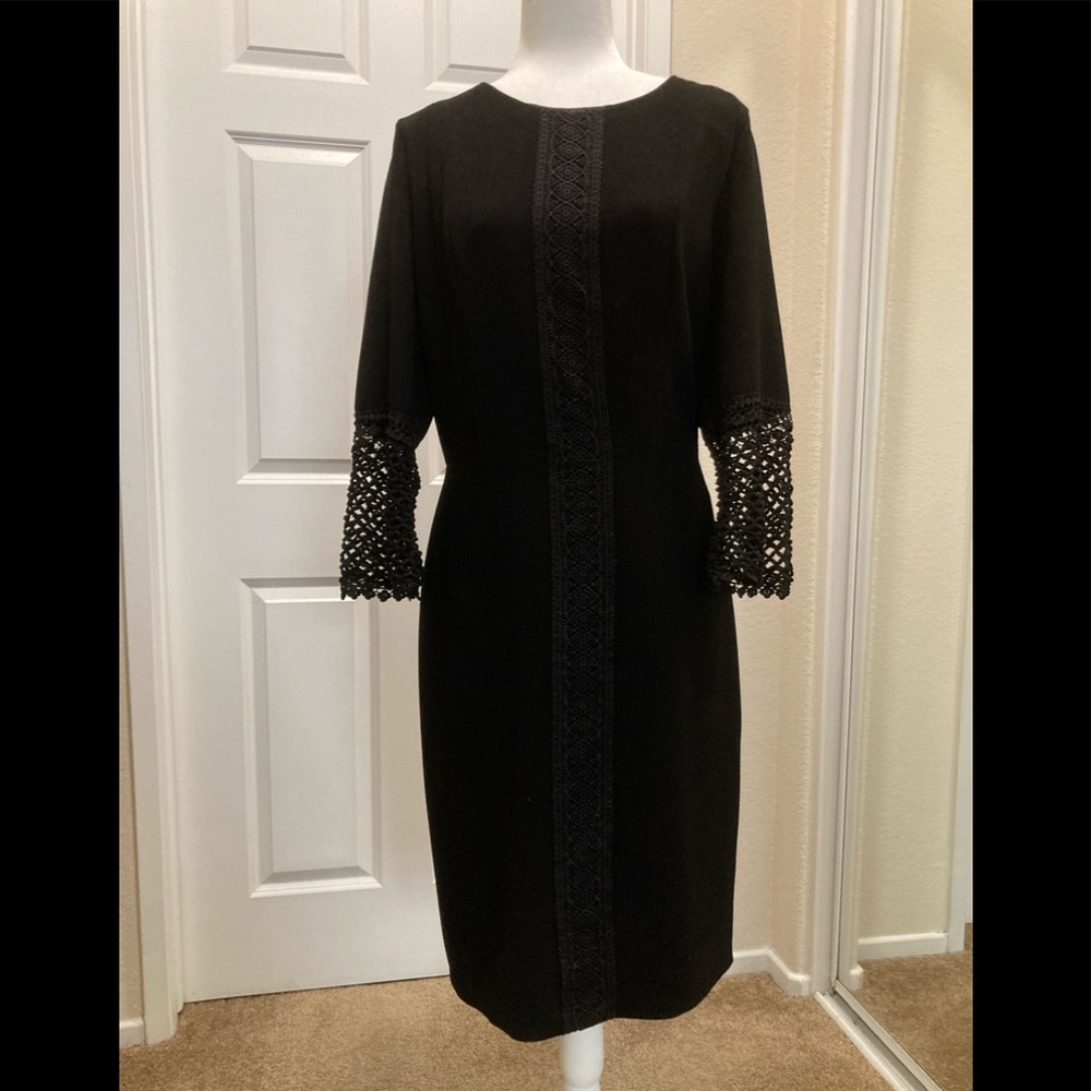 Karl Lagerfeld Paris classic black crepe dress